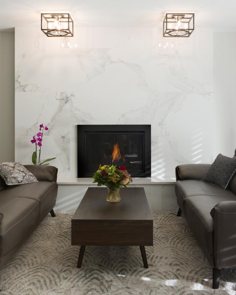 Marble Tile Fireplace