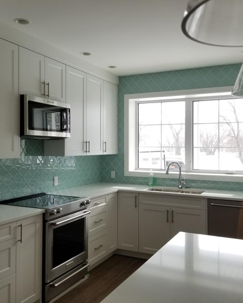 turquoise tile kitchen