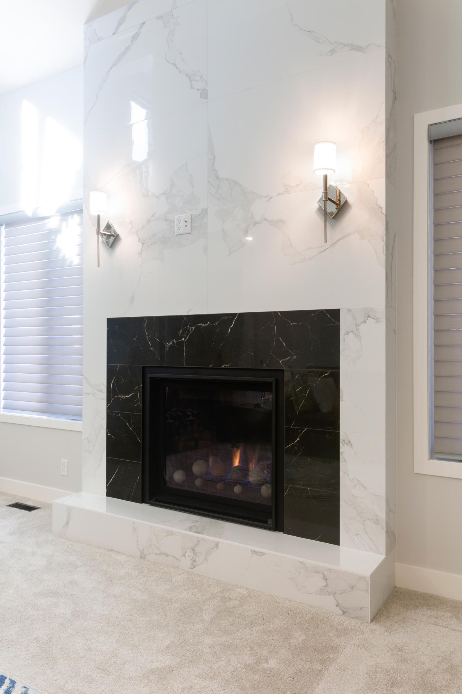 Two Tone Marble Fireplace